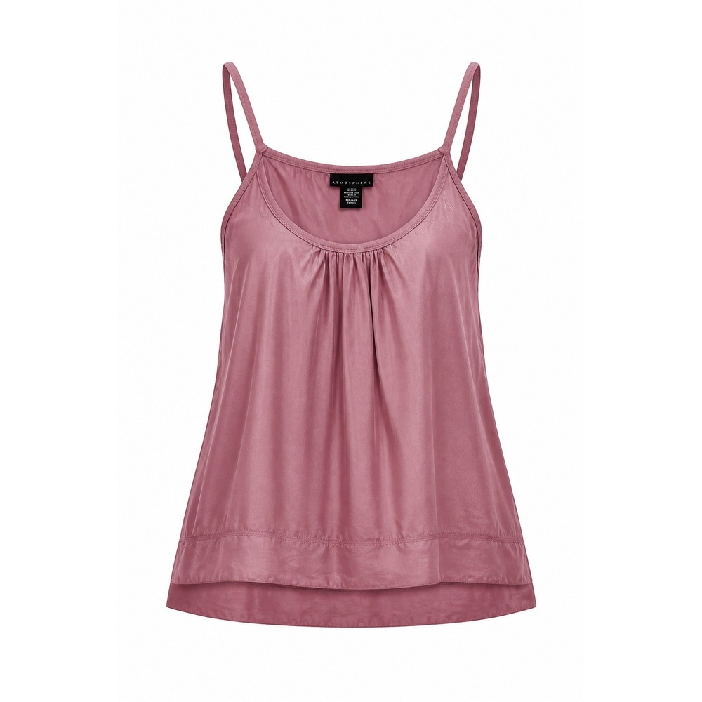 Apostrophe Womens Silk Camisole Babydoll Top Small Minimalist Layered Hem